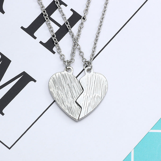 2 Piece Heart Best Friends Necklaces Anniversary Gift