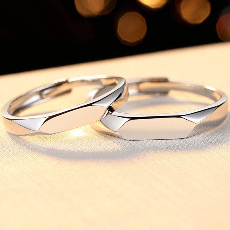 Custom Engraved Couples Promise Rings Sterling Silver