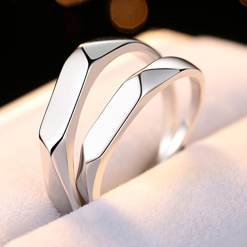 Custom Engraved Couples Promise Rings Sterling Silver