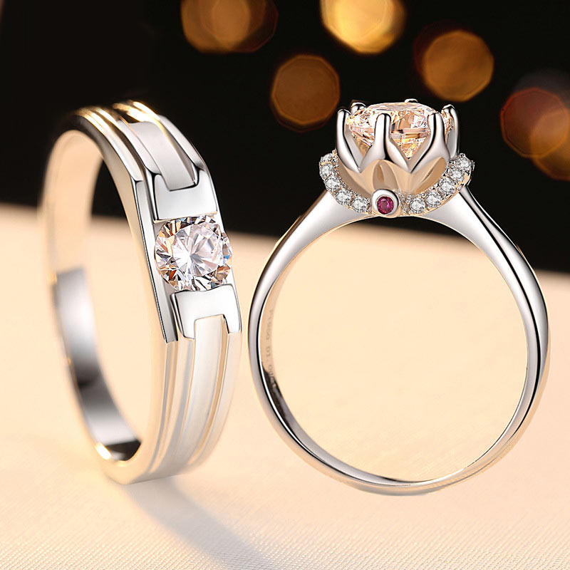 1.5 Carat Diamond Engagement Rings Set for 2