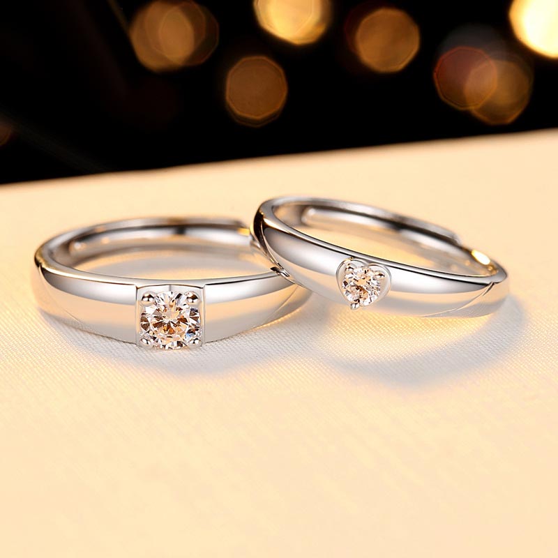 Customized Sterling Silver Wedding Bands Set