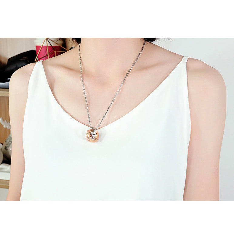 King Queen Crown Couple Promise Necklaces Set