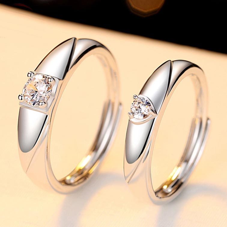 Customized Sterling Silver Wedding Bands Set