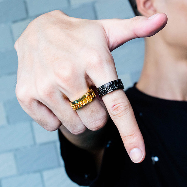 Customized Mens Fidget Spin Ring Titanium 8mm