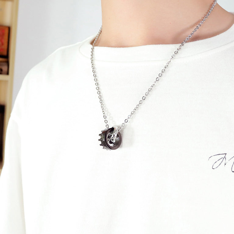 King Queen Crown Couple Promise Necklaces Set