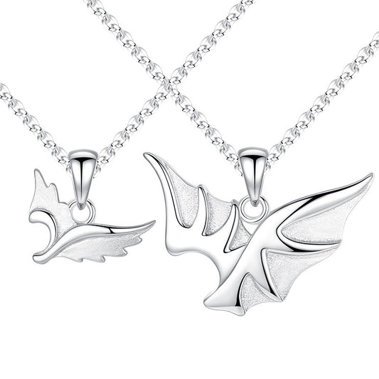 Angel and Demon Promise Couple Necklaces Set for Two