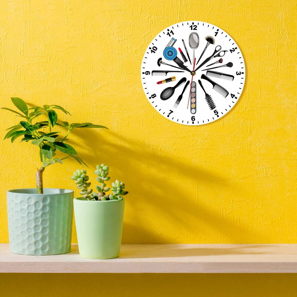 Wall Deco Silent Clock Gift for Beauty Parlor