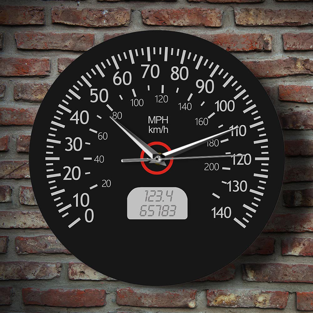 Wall Deco Silent Clock Gift for Car Racer