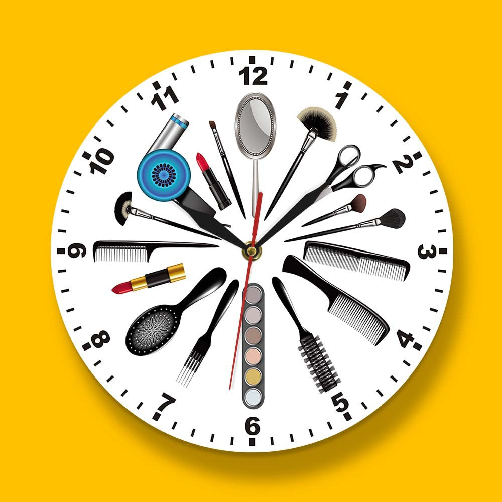 Wall Deco Silent Clock Gift for Beauty Parlor