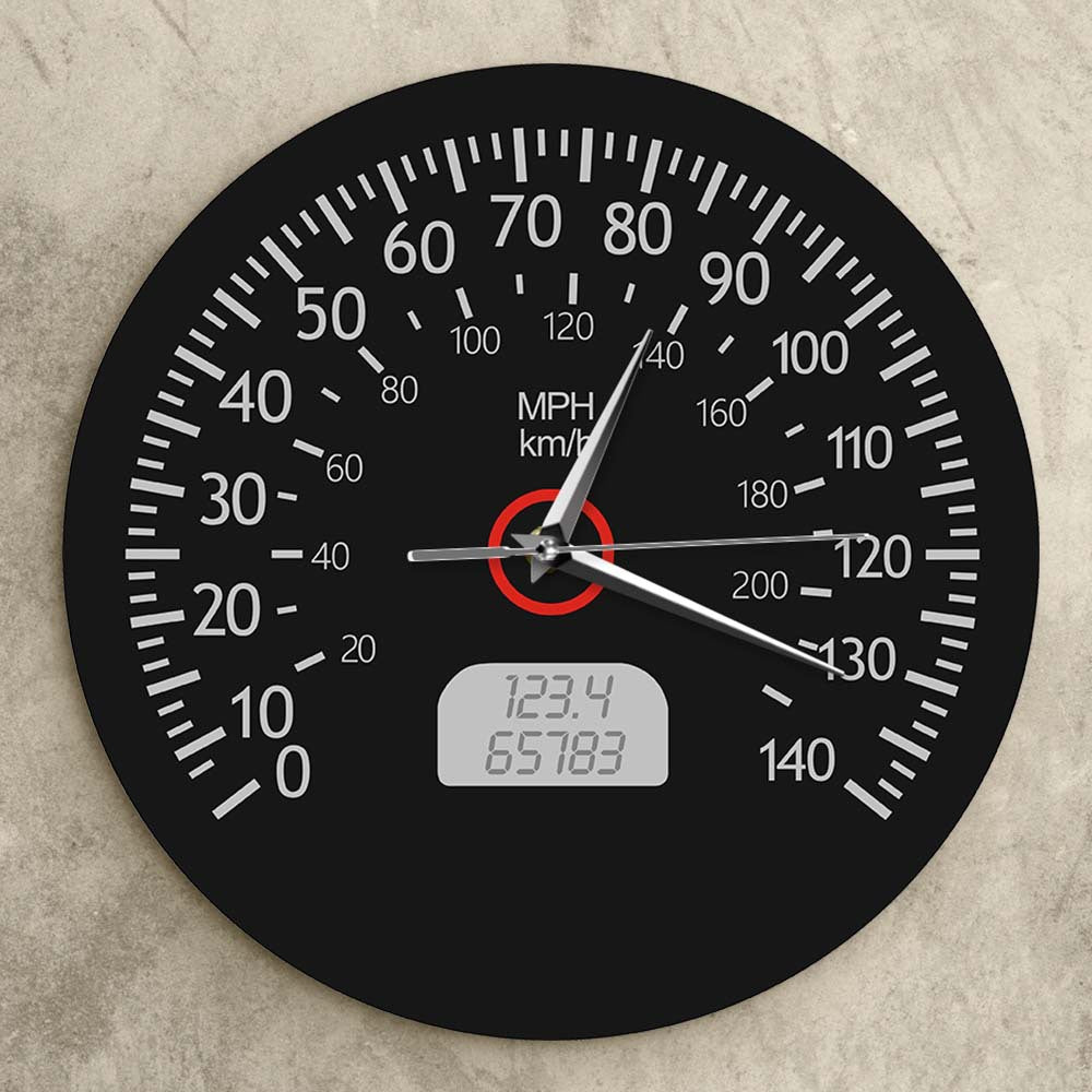 Wall Deco Silent Clock Gift for Car Racer