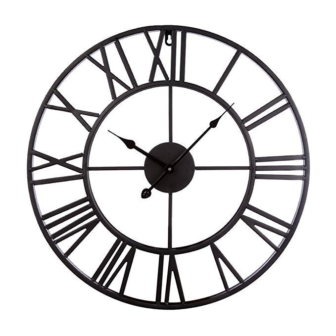 Roman Numerals Metal Wall Deco Clock 40cm
