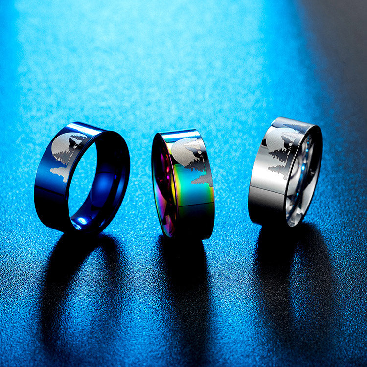 Cute Engraved Mens Ring Titanium