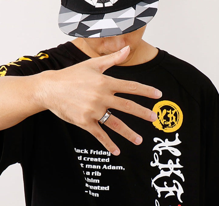 Name Engraved Mens Wedding Band 8mm