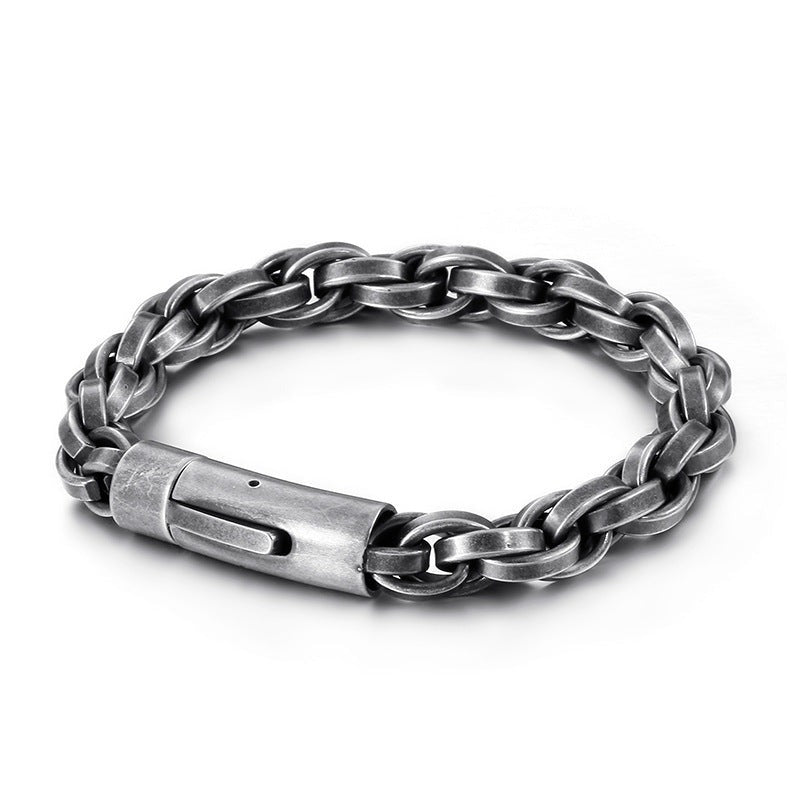 Custom Engravable Vintage Mens Bracelet 8 Inches Steel