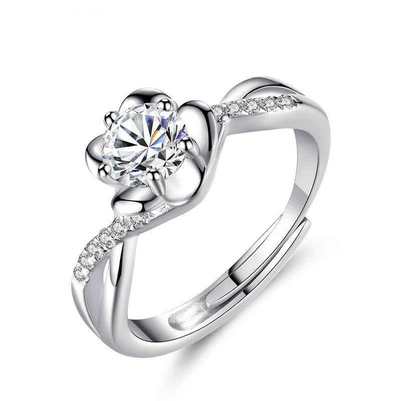 Japanese Peach Blossom Engravable Ring for Her