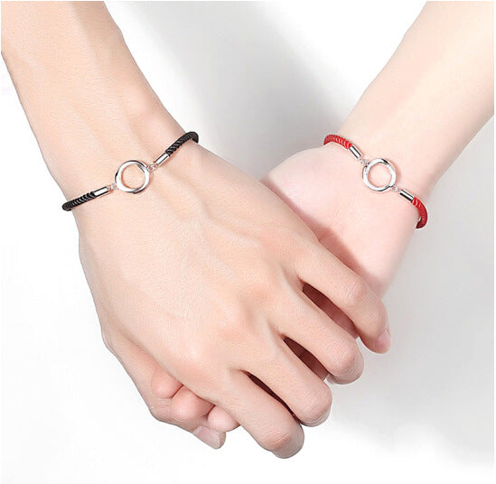 Engraved Sterling Silver Couple Bracelets Gift