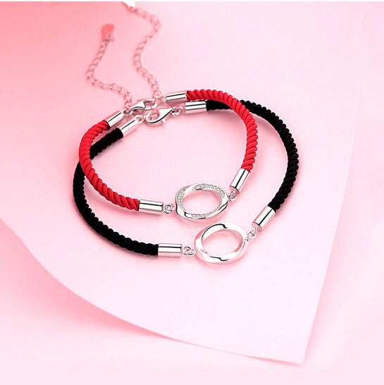 Engraved Sterling Silver Couple Bracelets Gift