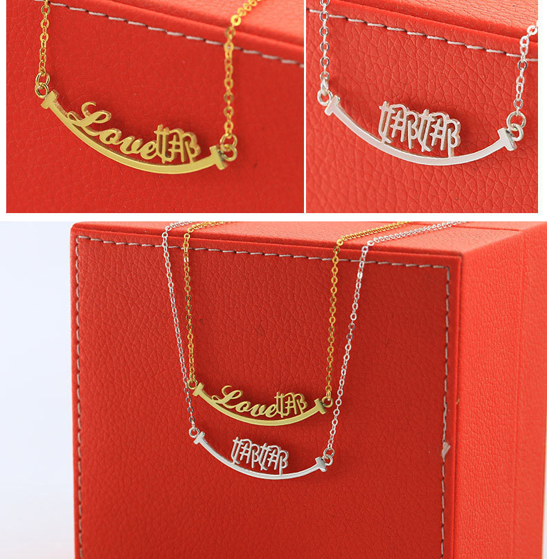 Smiley Style Custom Name Necklace for Her