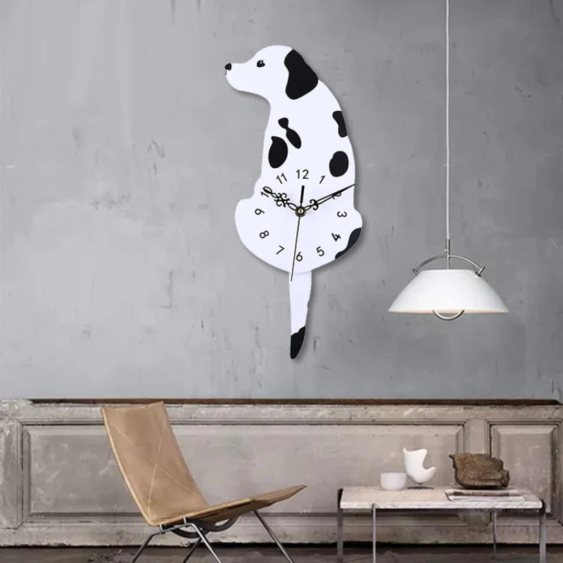 Hanging Dog Tail Silent Pendulum Wall Clock – Playful Canine Design