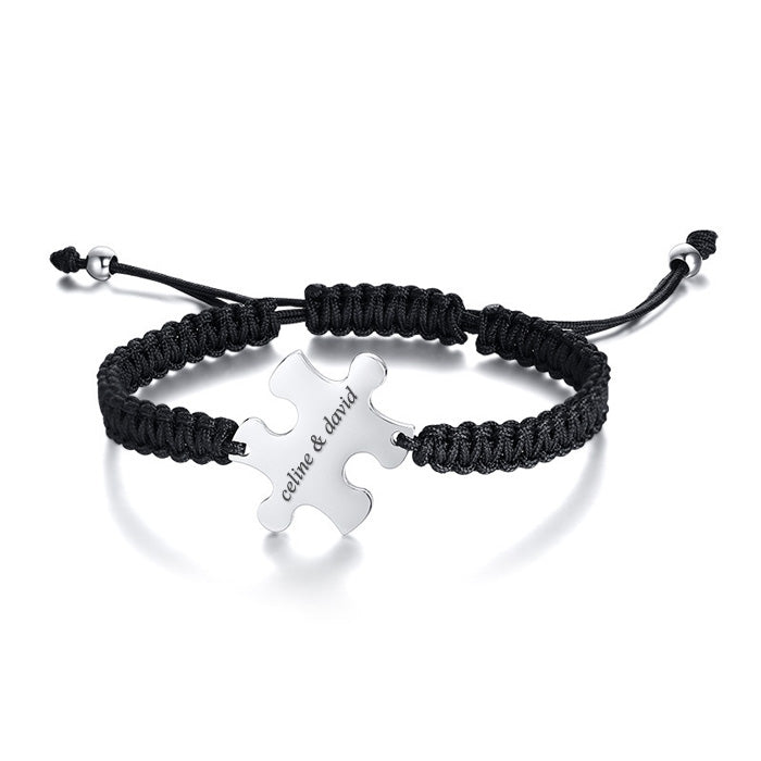 Puzzle Piece Custom Engraved Bracelet