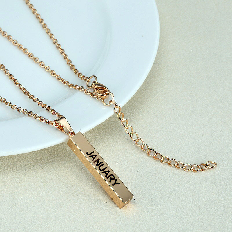 Wish Engraved Pendant Necklace for Her