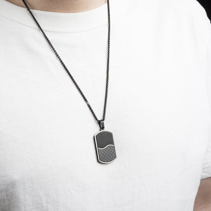 Custom Carbon Fiber Mens Pendant Necklace