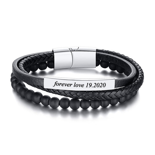 Name Plate Promise Bracelet Gift for Him