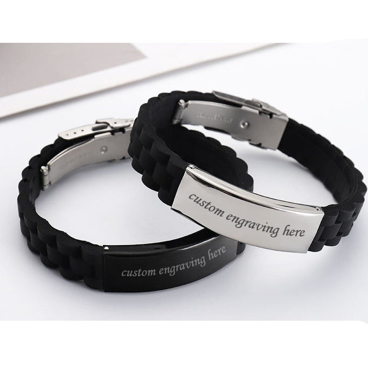 Custom Engraved Matching Bracelets for Couples