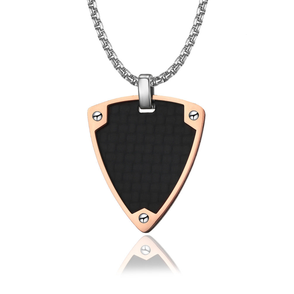 Custom Shield Army Pendant Mens Necklace
