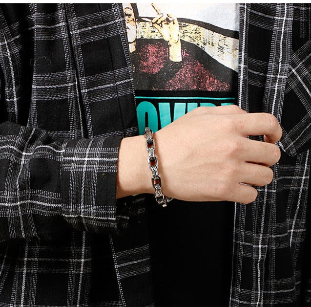 Vintage Skulls Mens Steel Bracelet 23cm