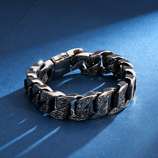Name Initials Engraved Mens Vintage Bracelet