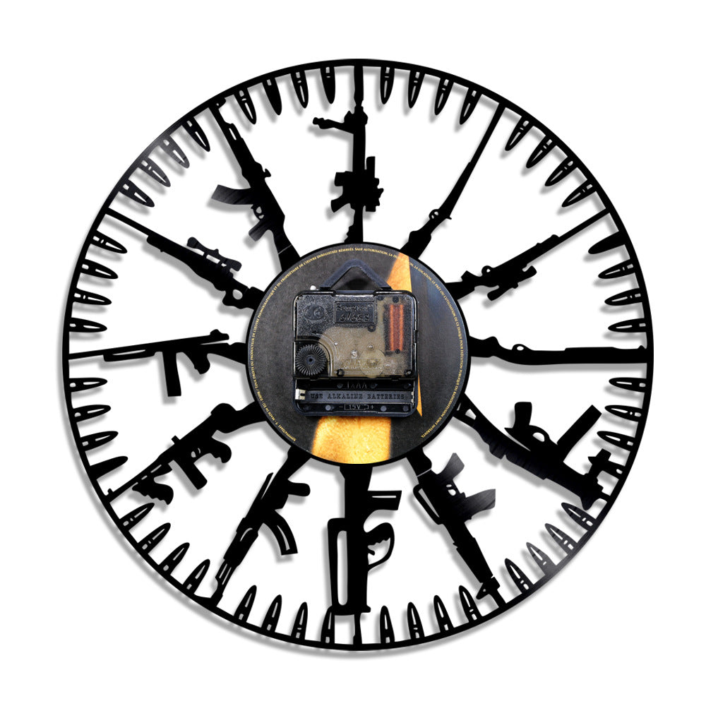 Wall Deco Clock Gift for Guns Enthusiast