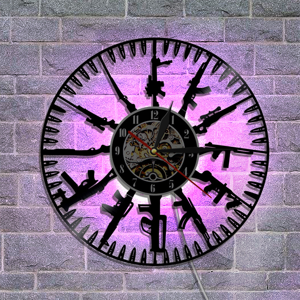 Wall Deco Clock Gift for Guns Enthusiast