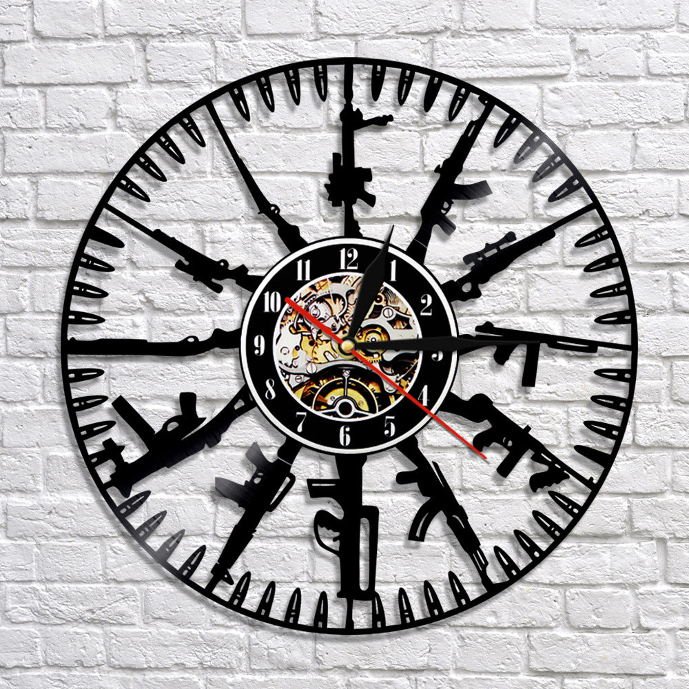 Wall Deco Clock Gift for Guns Enthusiast