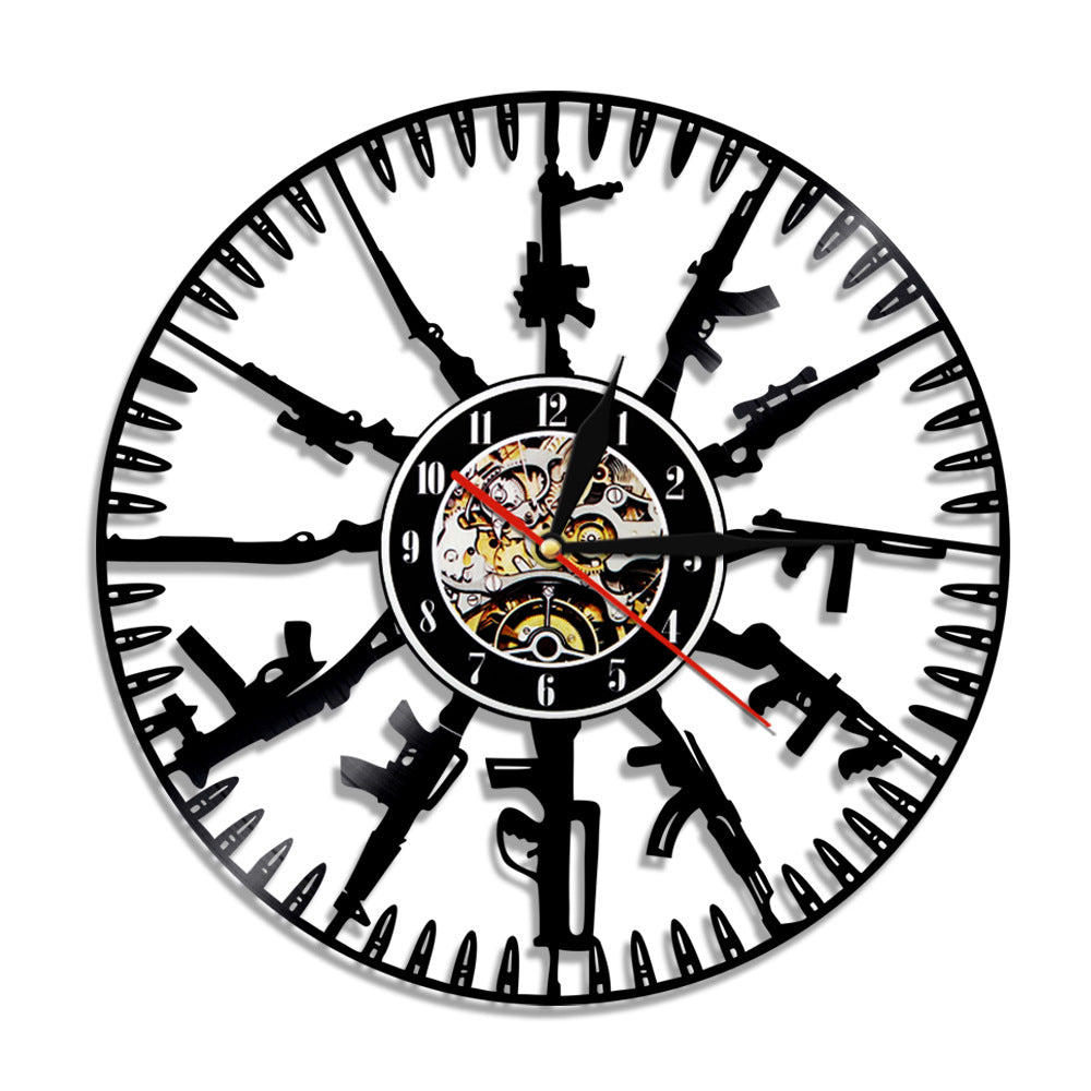 Wall Deco Clock Gift for Guns Enthusiast