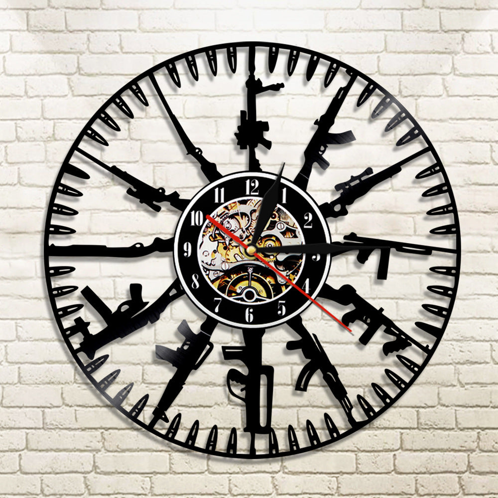 Wall Deco Clock Gift for Guns Enthusiast