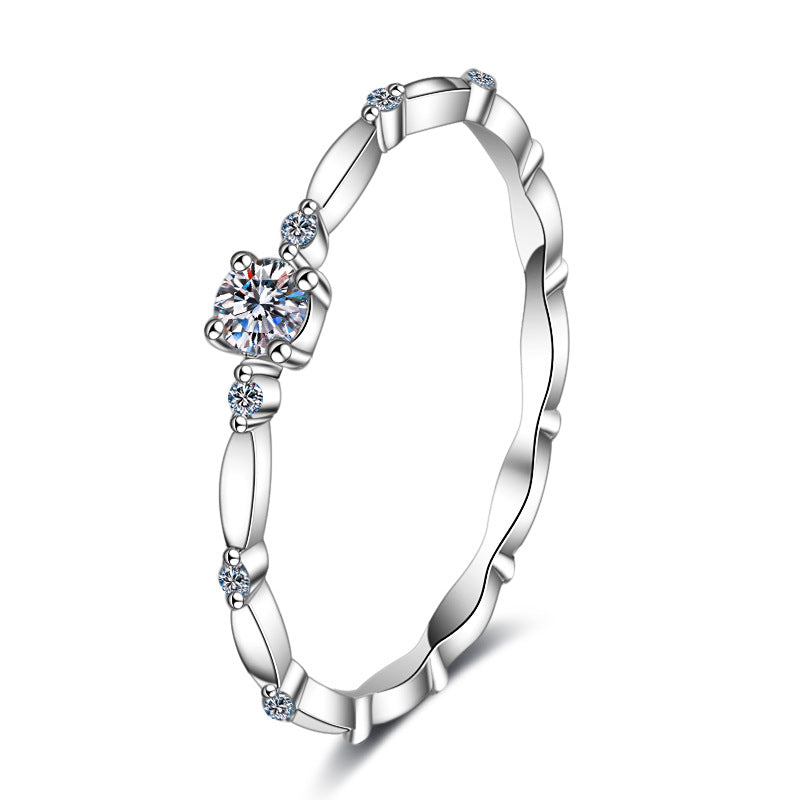 Custom 0.1 Carat Moissanite Dainty Women Ring