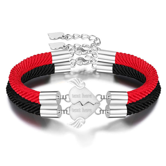 Connecting Magnetic Hearts Bracelets Set for 2