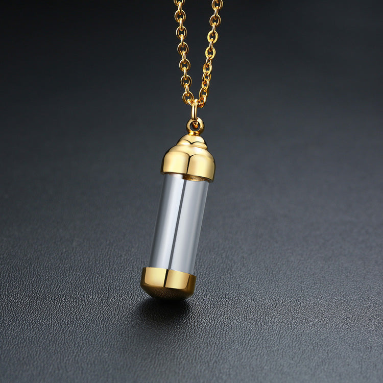 Glass Pendant Perfume Bottle Couple Necklaces