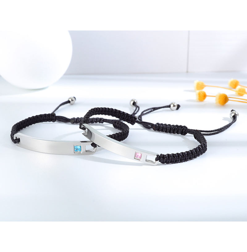 2 Pcs Engraved Matching Friendship Bracelets Set