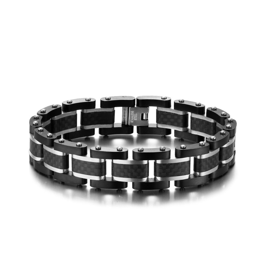 Mens Custom Bracelet 8.6 Inches Carbon Fiber
