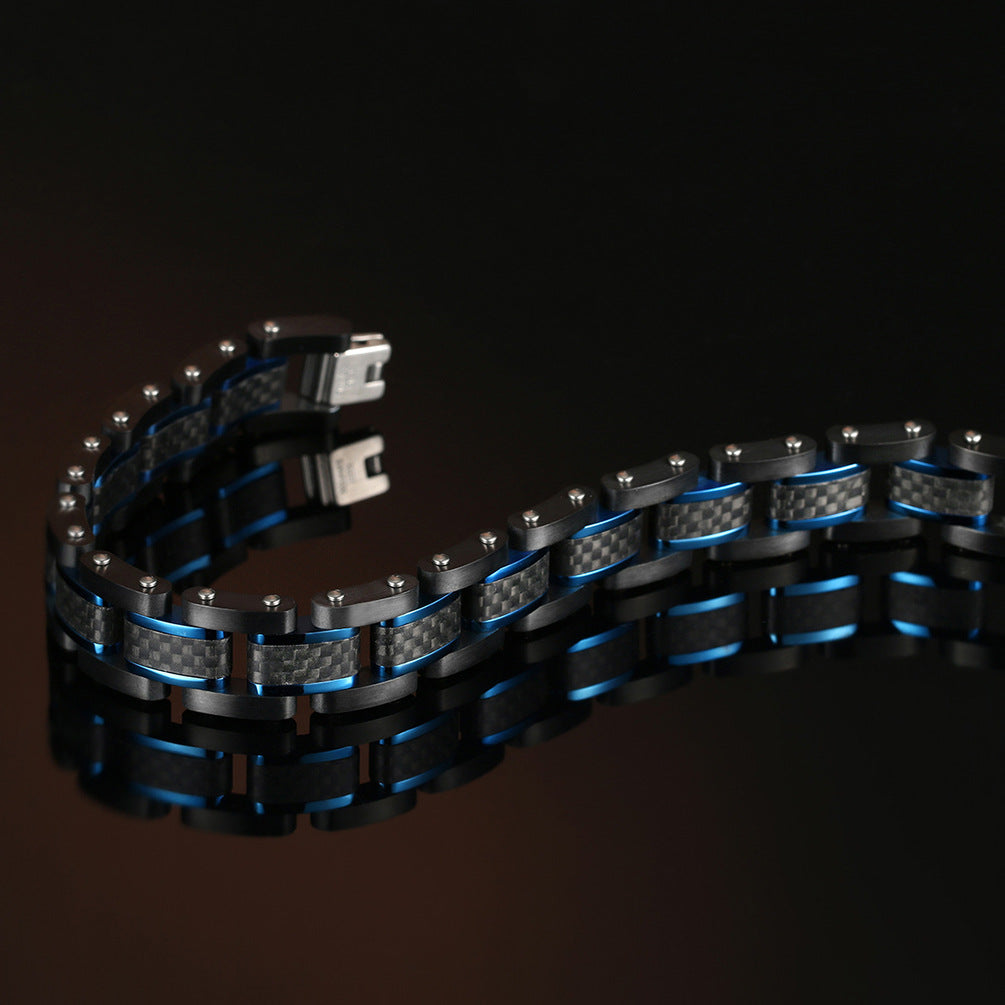 Mens Custom Bracelet 8.6 Inches Carbon Fiber