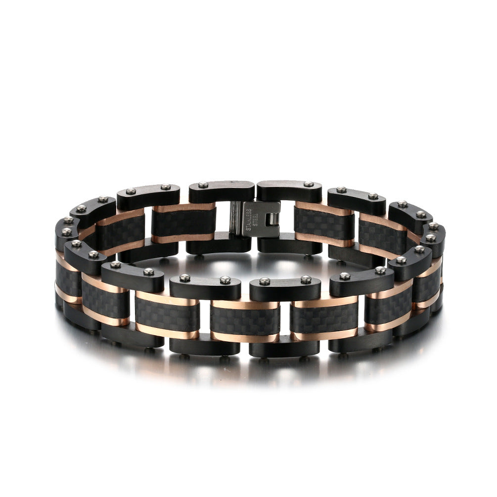 Mens Custom Bracelet 8.6 Inches Carbon Fiber