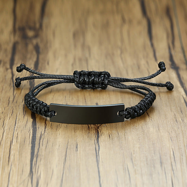 Name Plate Mens Promise Bracelet Birthday Gift