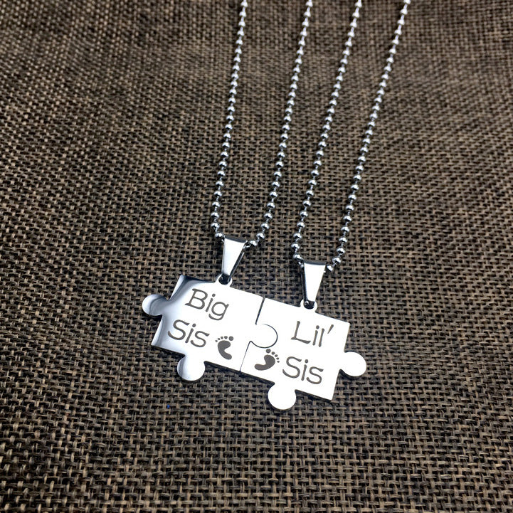 Big Sis Lil Sis Birthday Gift Pendants Set
