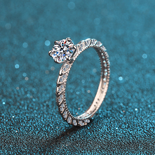 1 Carat Moissanite Vintage Promise Ring for Women
