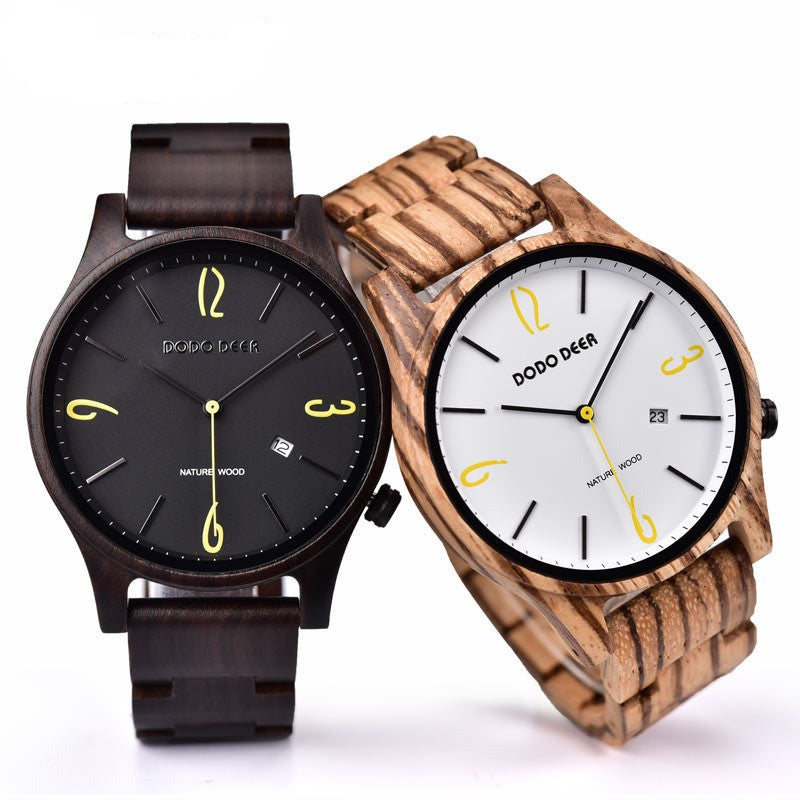 Matching Wood Couple Watch Set with Custom Engraving