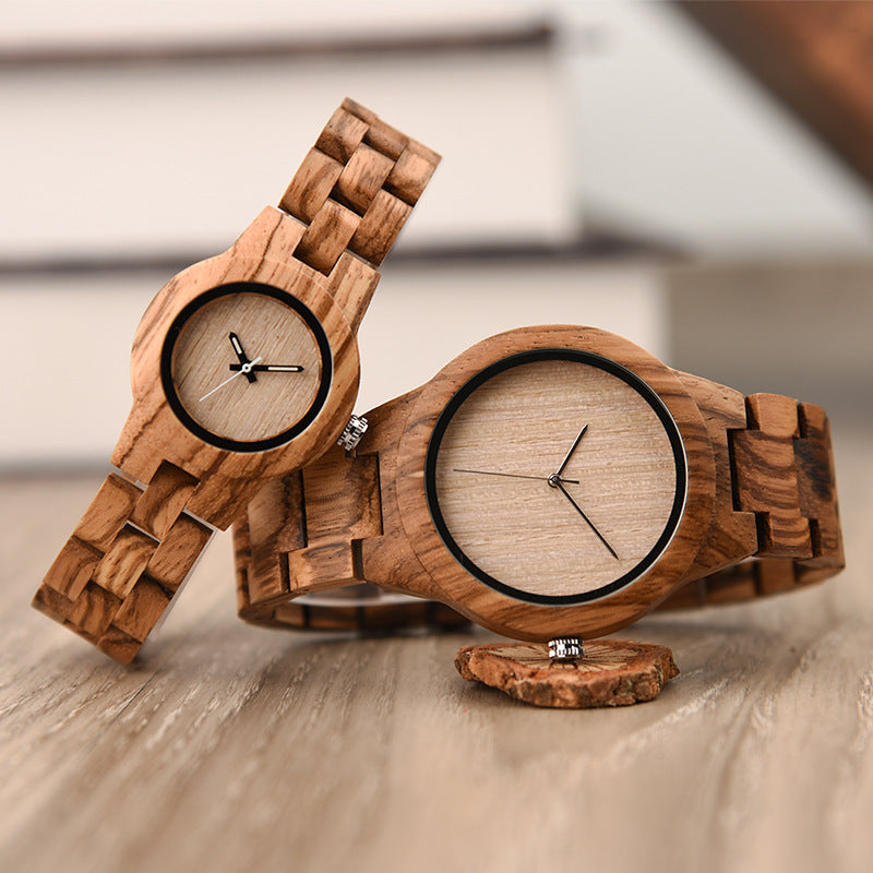 Blank Dial Matching Wood Couple Watch Set