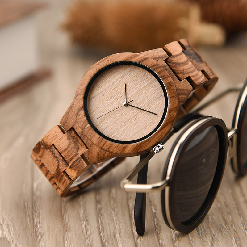 Blank Dial Matching Wood Couple Watch Set