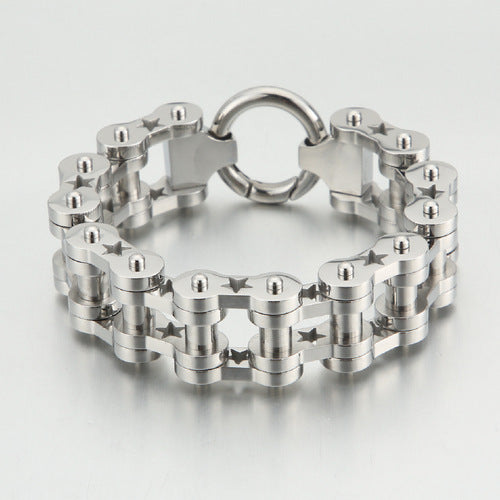 Custom Motor Bike Chain Mens Bracelet 21cm